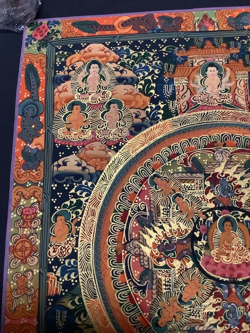 《 チベット密教　新品　1点物 》 手描き　曼荼羅　仏陀　釈迦　仏画　仏教　g1