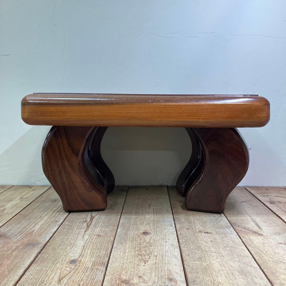 B-1 昭和レトロ 銘木 豆座卓 飾り台 花台 ミニテーブル 木製盆栽台 古道具