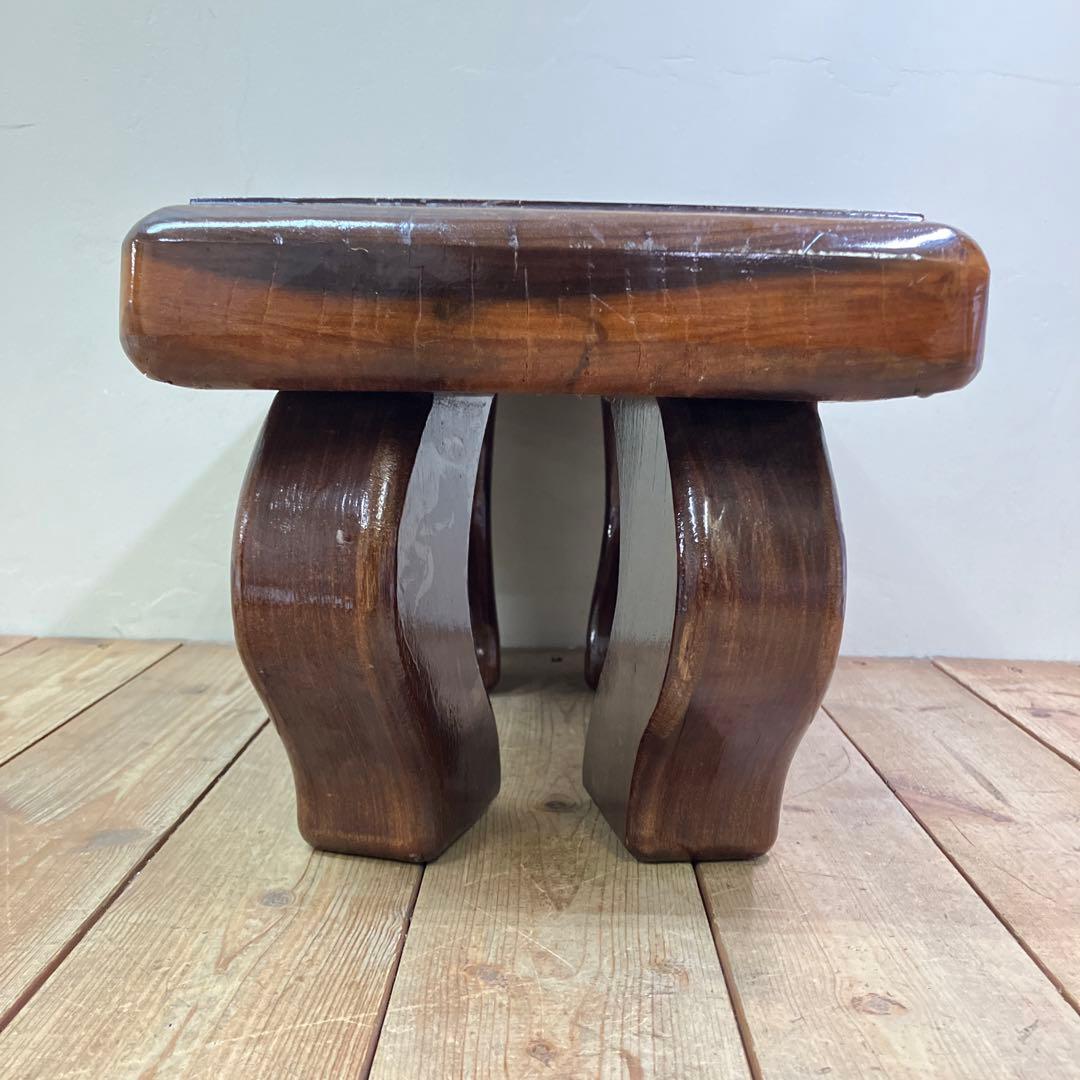 B-1 昭和レトロ 銘木 豆座卓 飾り台 花台 ミニテーブル 木製盆栽台 古道具