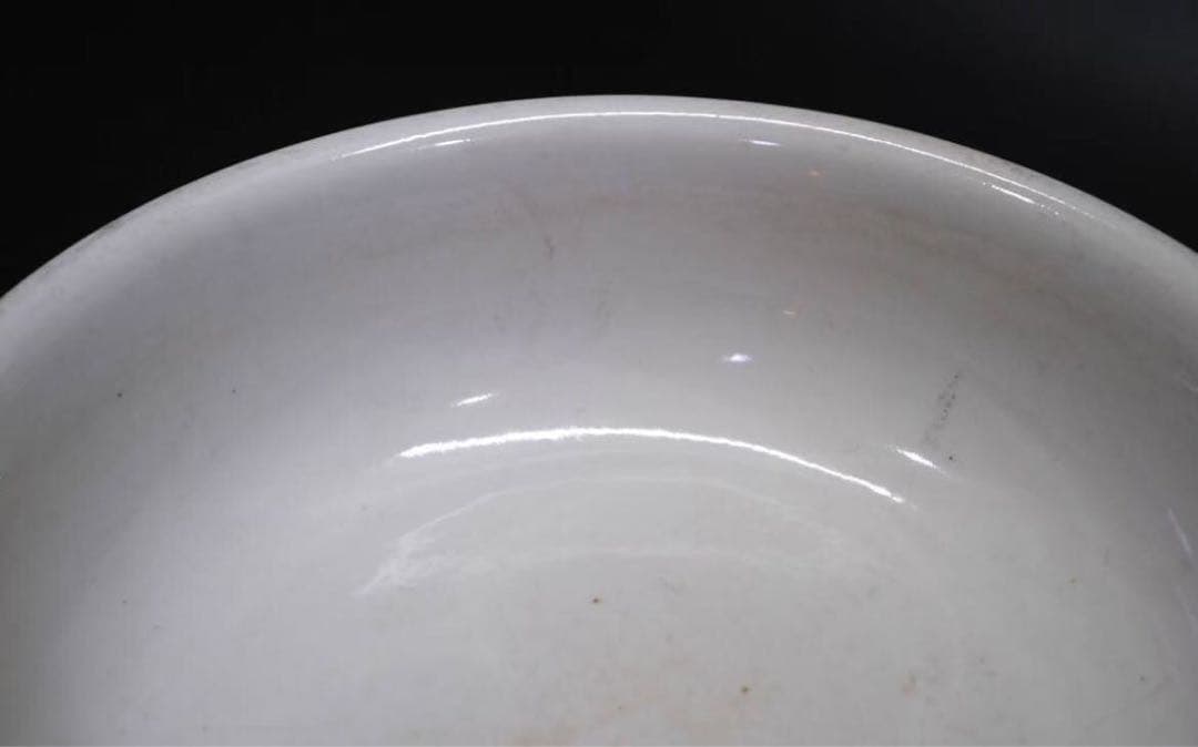 中国 白磁 献上脚付皿 足付鉢 旧家蔵出