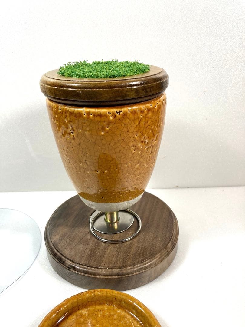 極　小型猛禽ブロック、パーチ　（キャメル）卓上用