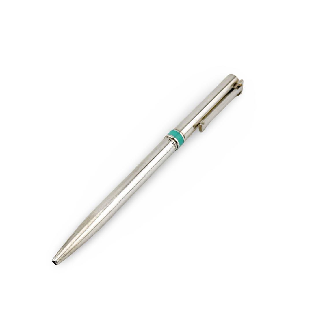 美品Tiffany&Co.ティファニー ブルー ボールペン Tクリップ 925