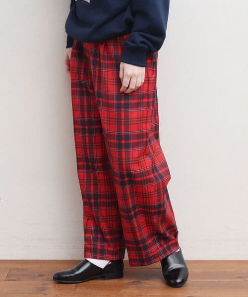 Montley タータンチェック パンツ レッド モーレー