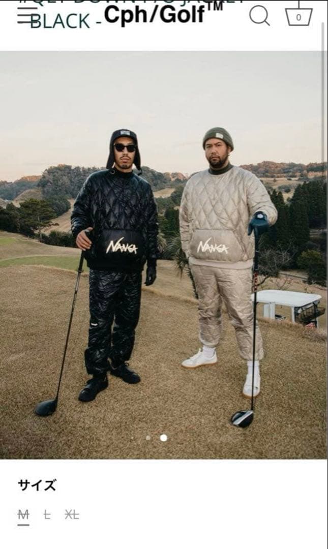 NANGA Captains Helm Golf ダウンパンツ M