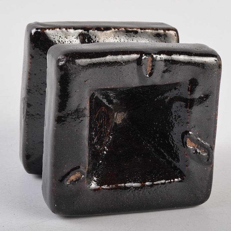 茶道具　楽吉左衛門　九代了入作　一閑人　蓋置　共箱　V　R9013