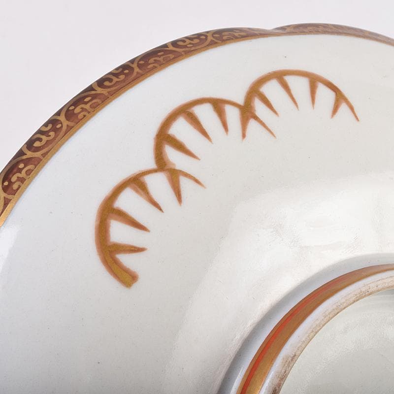 九谷焼　古九谷　色絵青粒金彩　桜牡丹文　飾皿　V　R8914