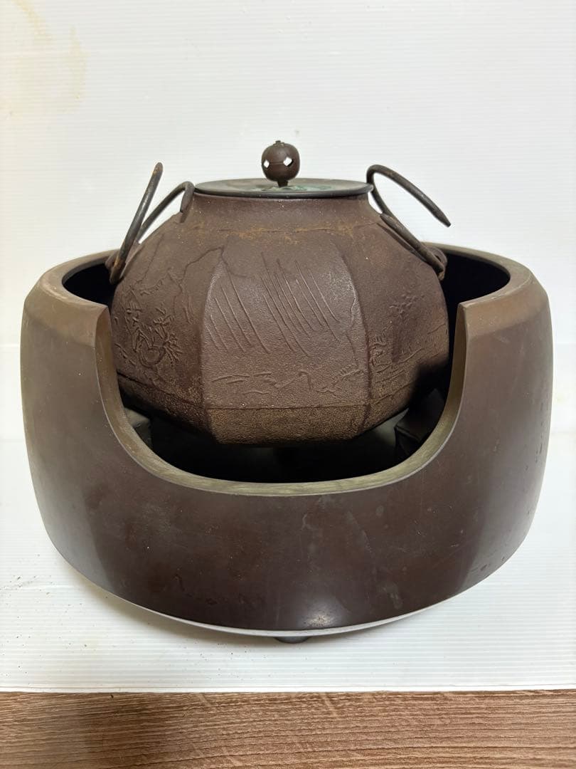 茶道具 銅製 風炉釜 鉄製 茶釜 古道具