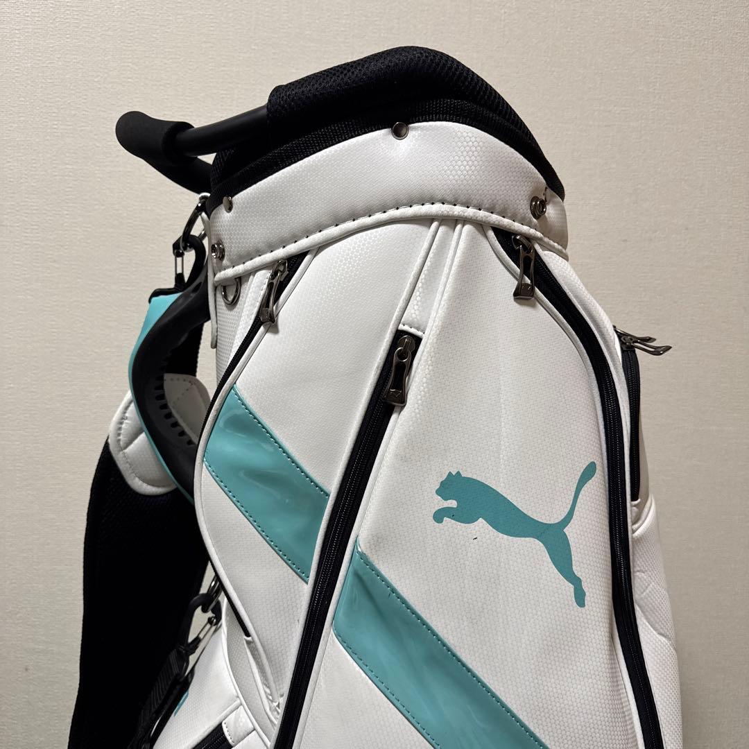 PUMA プーマ 2022年モデル キャディバッグ 9型 ホワイト/ターコイズ