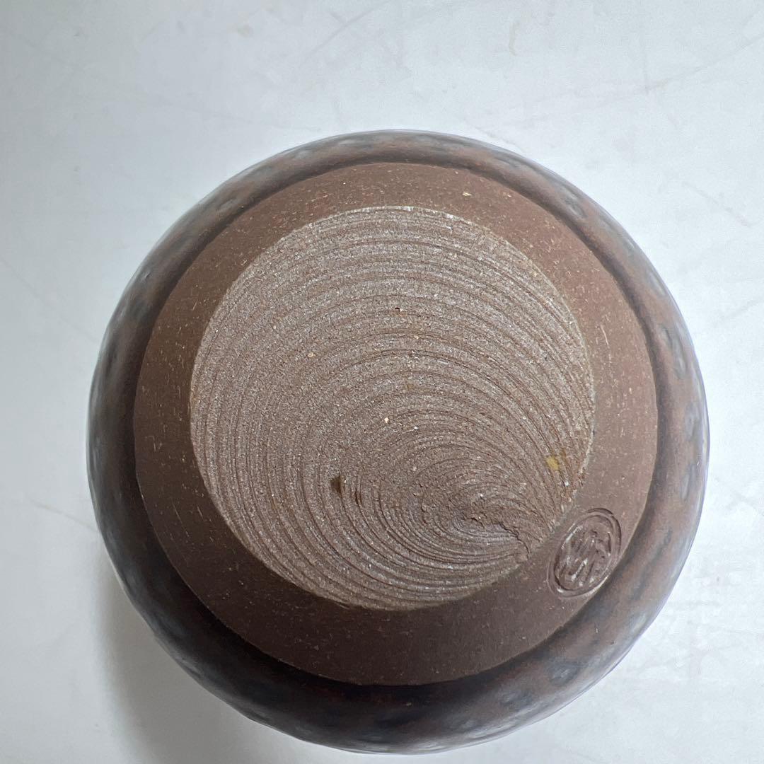 ☆茶3 平安　笹田仁史　岩城文琳写　茶入　共箱　h7㎝　東K8-0125①