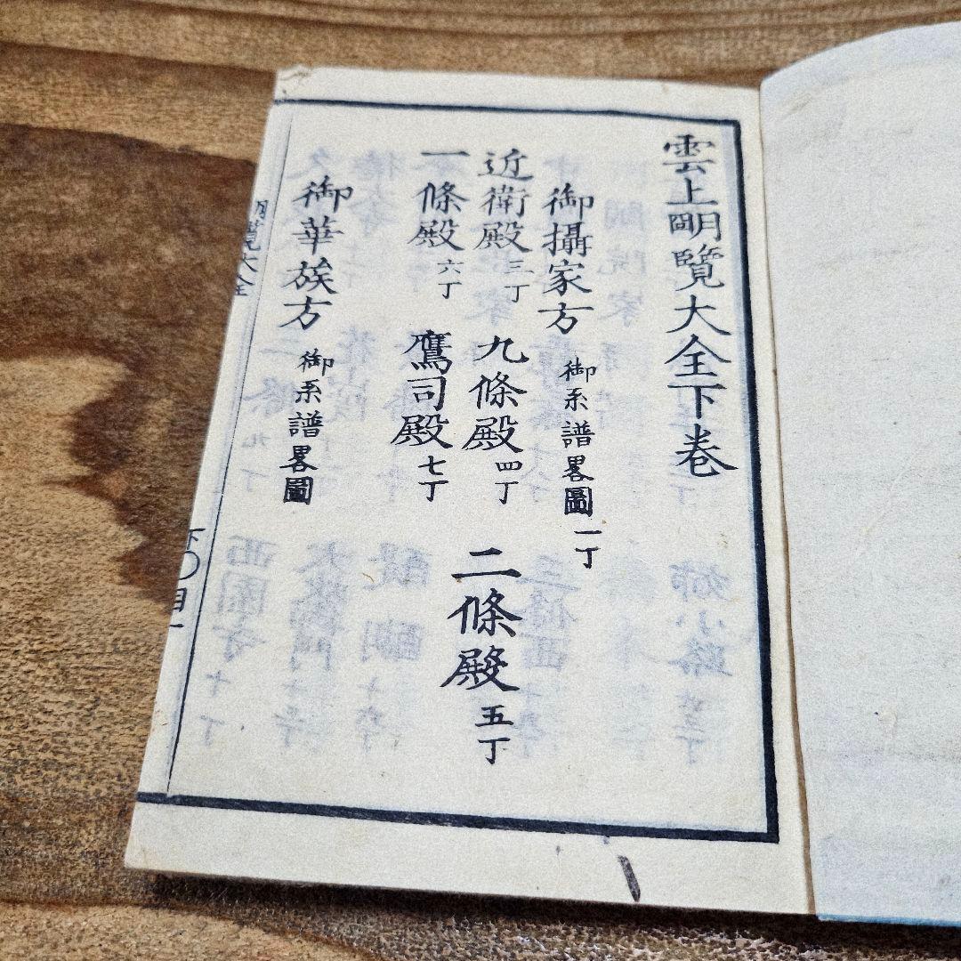 to9631 古い和本 朝廷公家名鑑『 雲上明覧大全 』二冊揃 江戸古書 古文書