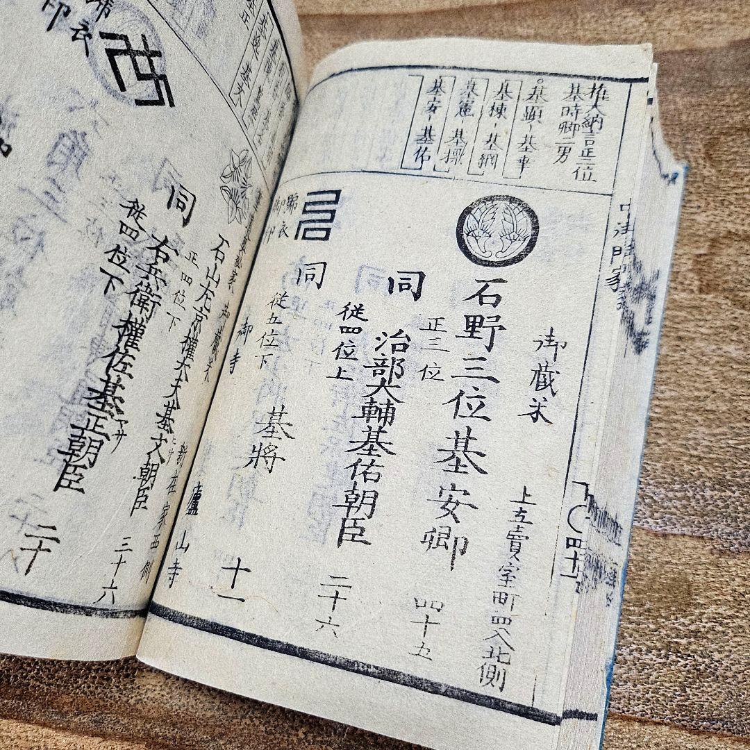 to9631 古い和本 朝廷公家名鑑『 雲上明覧大全 』二冊揃 江戸古書 古文書