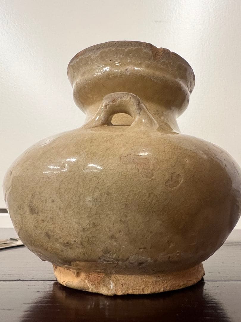 中国・隋朝~唐朝灰釉石榴尊双系壶唐物古美術品江戸アンティーク骨董コレクション青磁