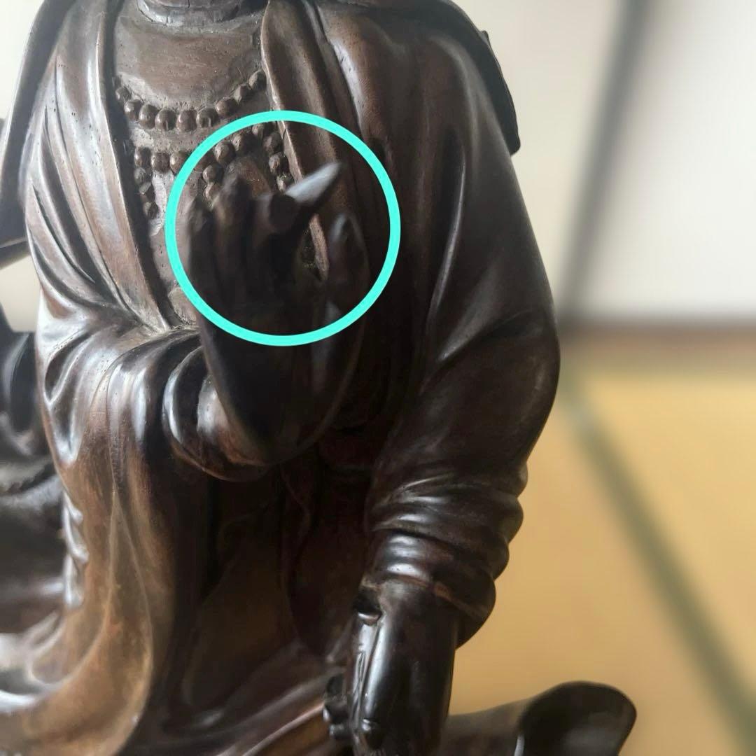 【お値下げ】木彫　観音菩薩　木製　龍　彫刻　仏像　天女　置物　オブジェ