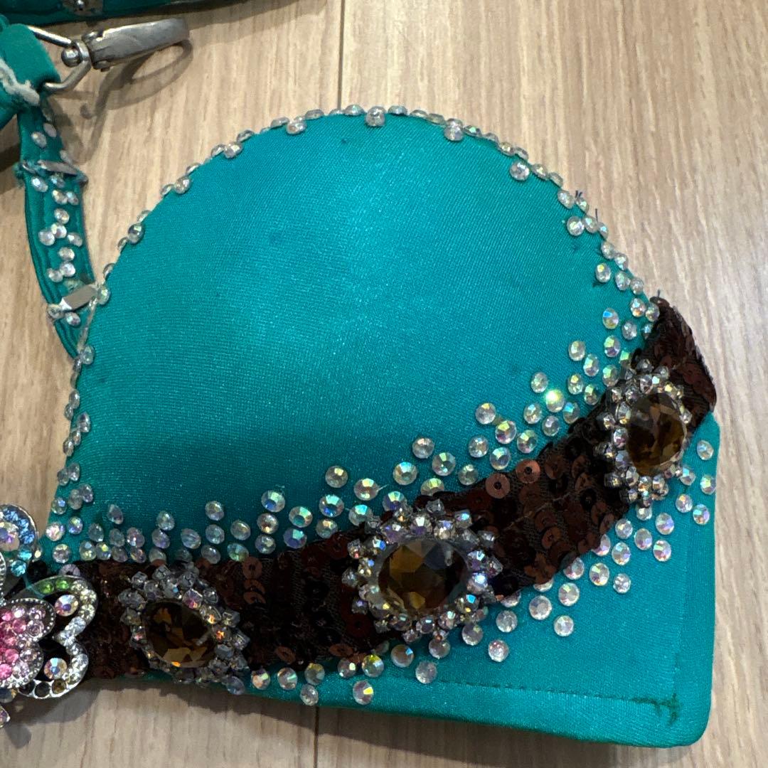 ベリーダンス衣装　マンドゥーハ サラマ　ピーコックグリーン　小柄