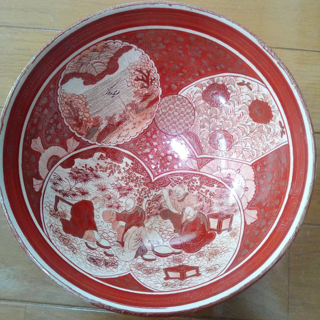 さらにお値下げしました！骨董　九谷　赤絵三つ鉢　正月