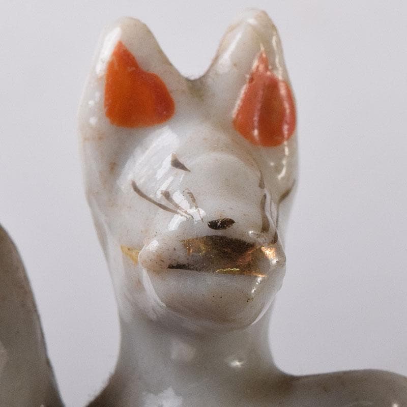 陶器製　色絵金彩　お稲荷さん　狐　3点まとめて　M　R8593