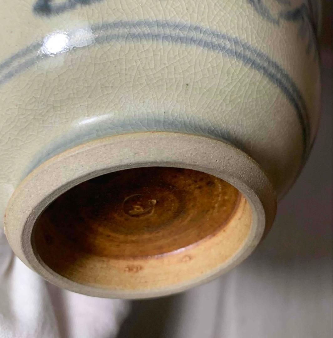 茶道具　膳所焼　雲鶴画　安南写茶碗　即中斎　陽炎園