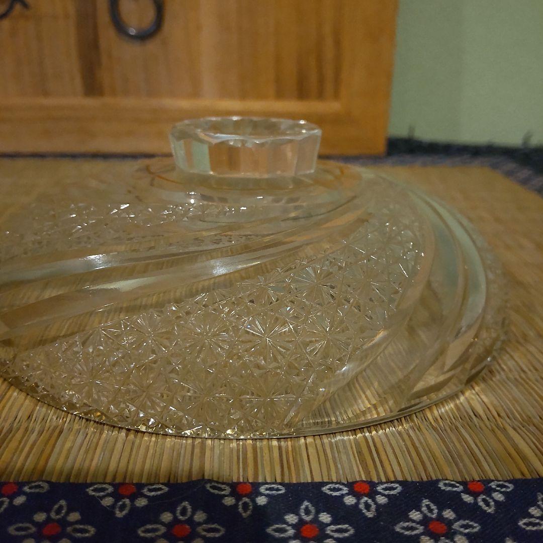 須田秀石　茶懐石用　江戸切子　金彩外蓋葉物碗揃　六客セット