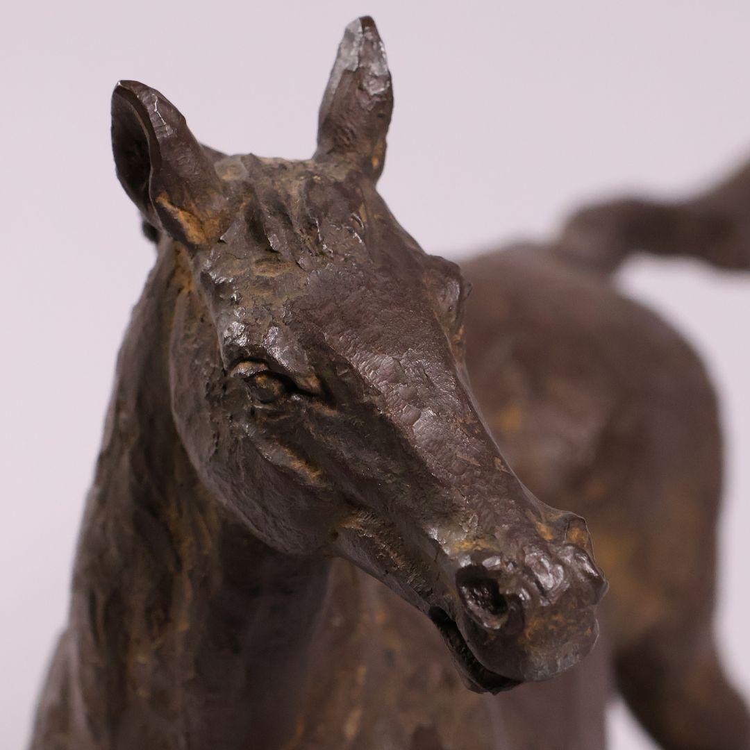 友澤正彦「春風」馬 1977年 銅製 ブロンズ 置物 6744g【MA623】