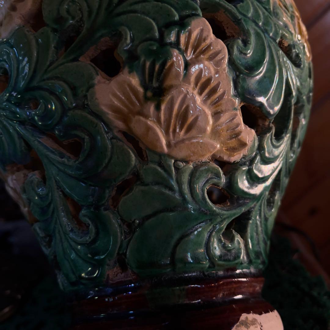 宋磁 宋三彩 中国 宋代 透かしあり 唐三彩