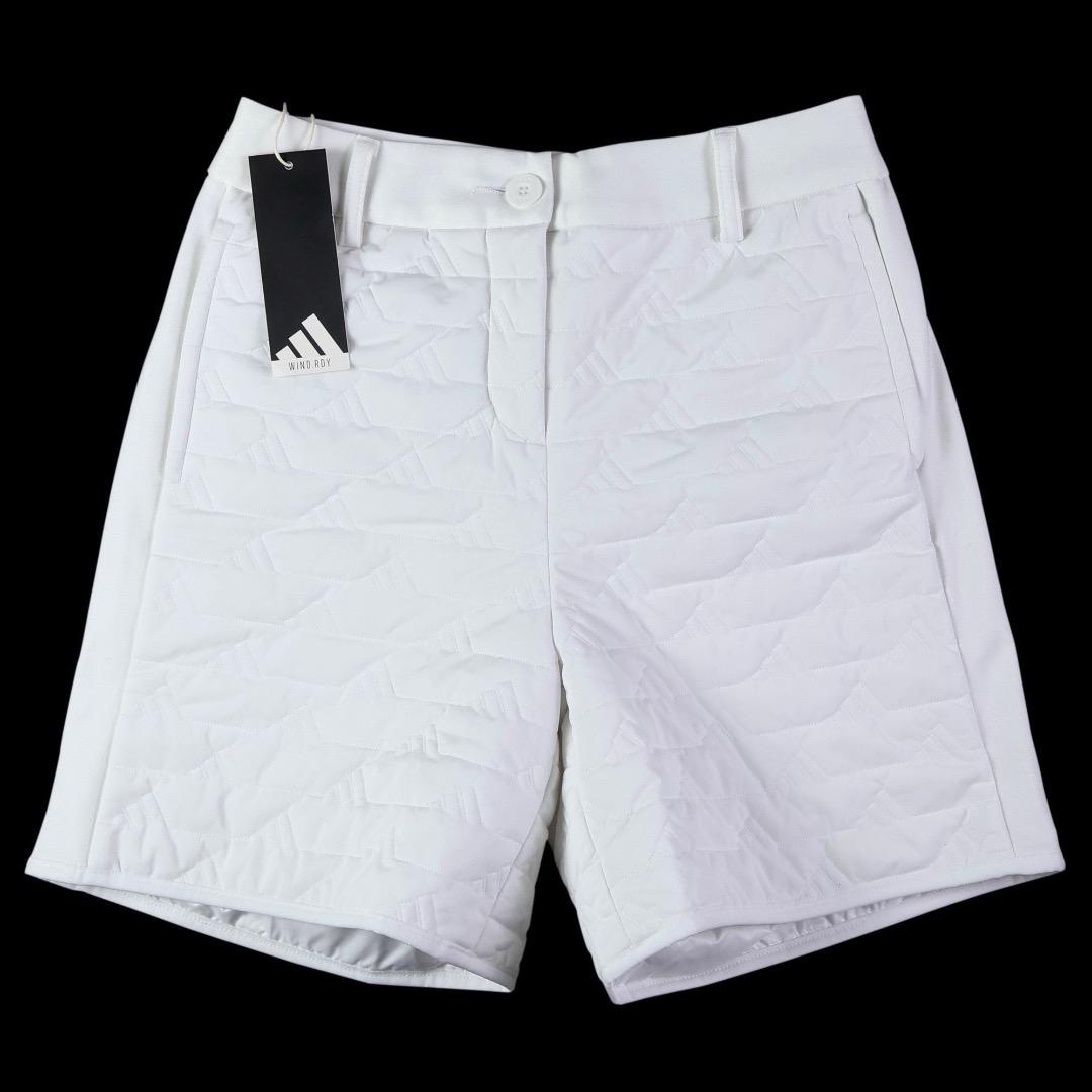 【M】秋冬 定価34,100円 アディダス ゴルフ 中綿 キルト セットアップ白