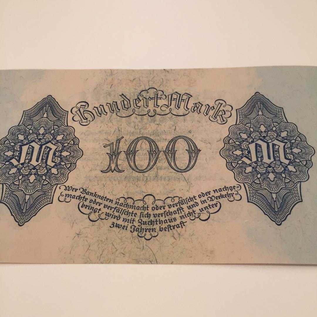 完全未使用級 希少 1922年 ドイツ 100マルク mark 旧紙幣 古紙幣