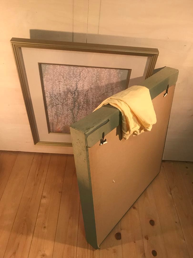 宇田荻邨　「祇園夜桜」　リトグラフ　刷り込みサイン・作品証明シール有り