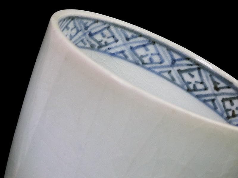 古伊万里　青磁　大振蕎麦猪口　江戸期　AS-fbvm