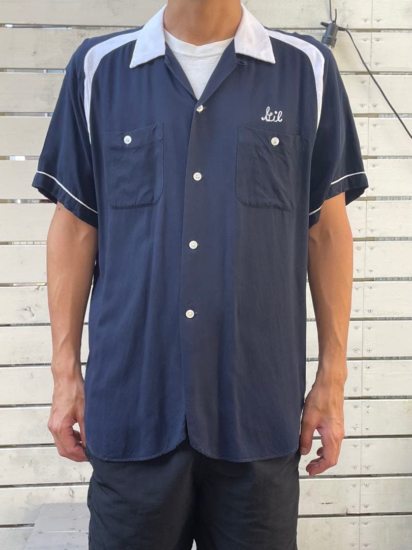 Swingster ボウリングシャツ ネイビー　50s60s ビンテージレーヨン