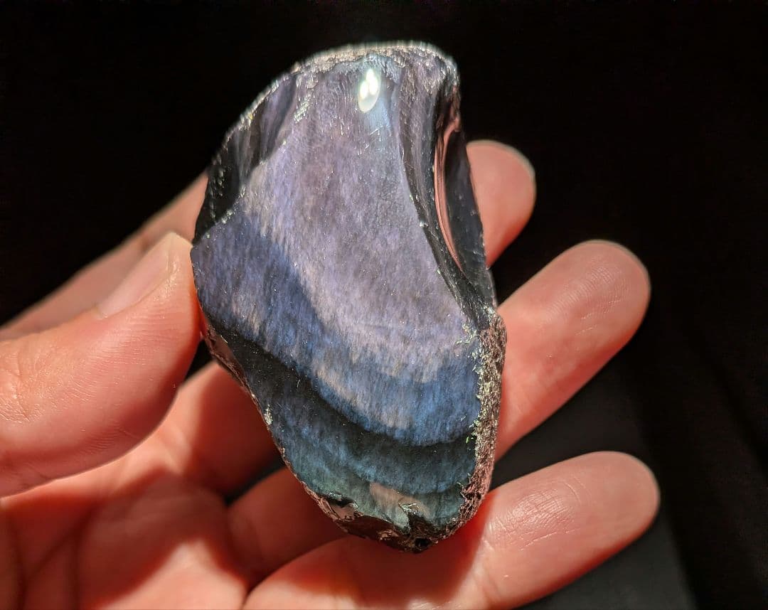 研磨品　十勝石玲瓏　パープルオーロラ　レインボーオブシディアン　特級品