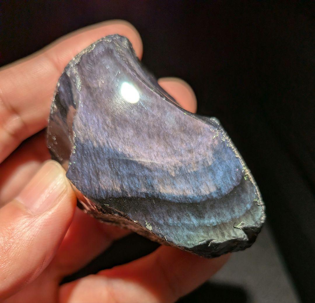 研磨品　十勝石玲瓏　パープルオーロラ　レインボーオブシディアン　特級品