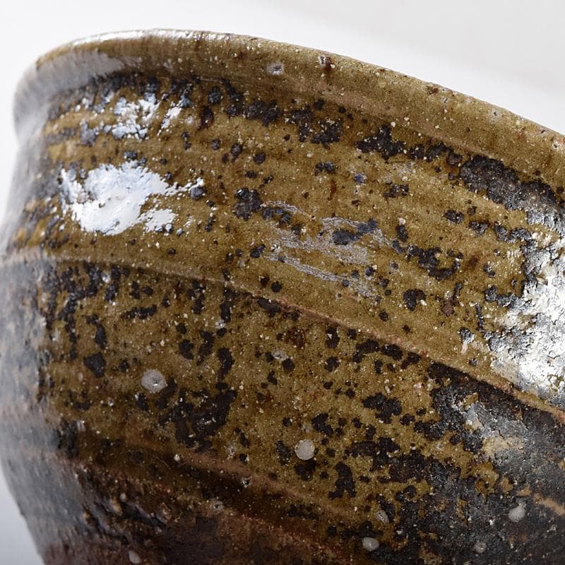 加藤唐九郎　一無斎（一ム斎）　蕎麦釉　茶碗　銘有明　清水公照極め箱　MR8736