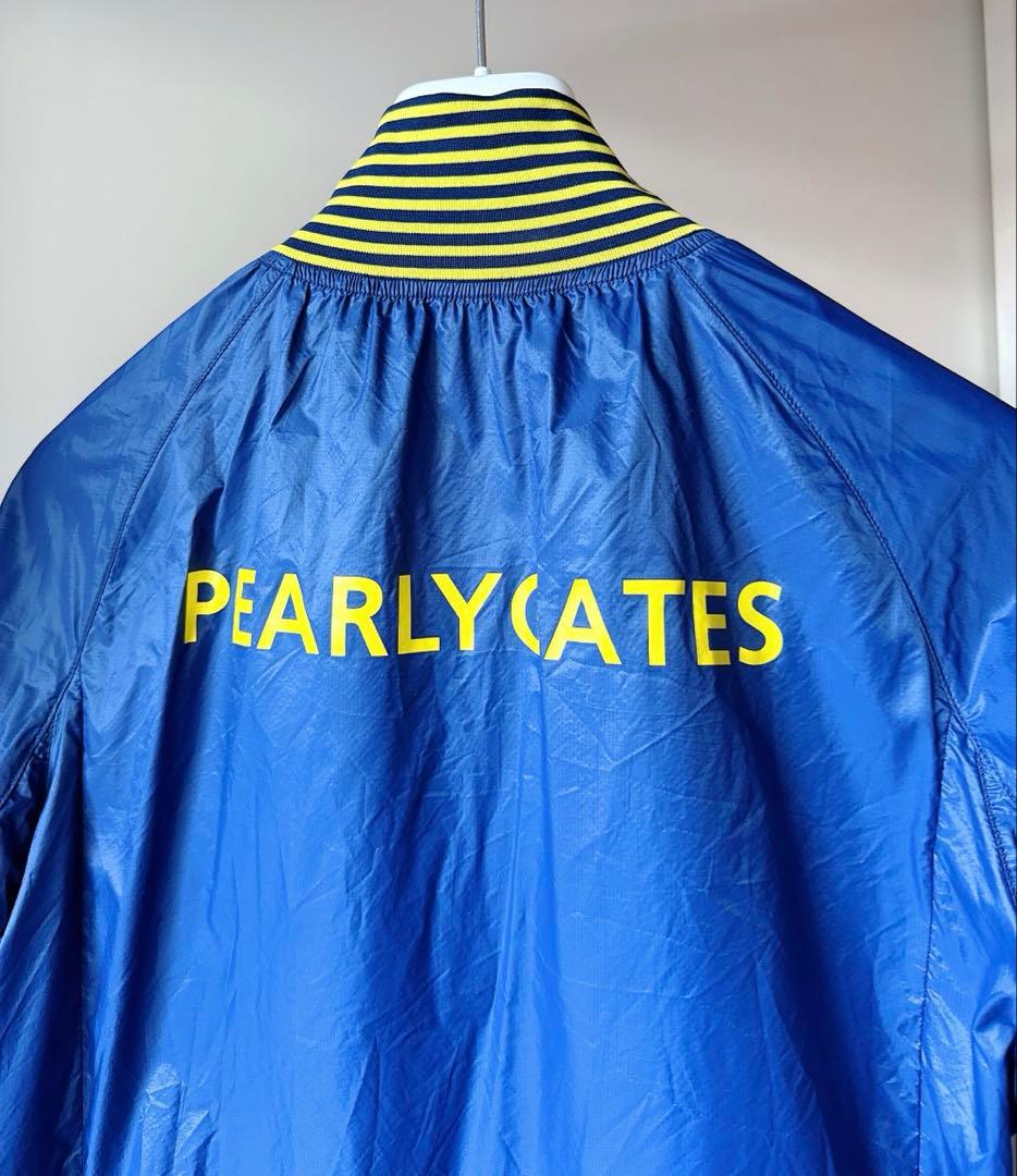 美品 ★ パーリーゲイツ ツインスニード 保温/防寒 メンズ ブルゾン 黄 紺