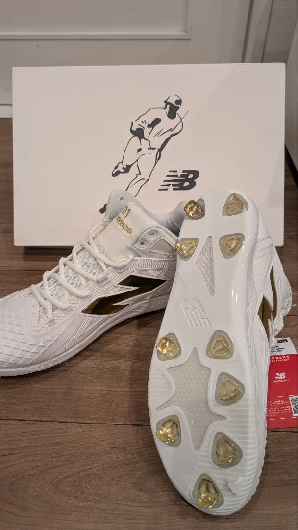 new balance ホワイト/ゴールド スパイク　大谷翔平