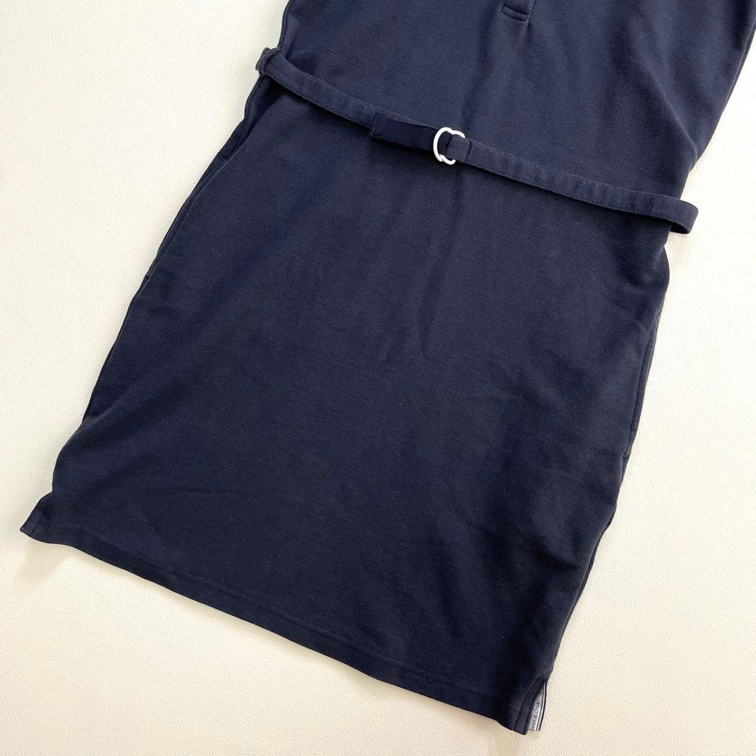 6167◆マークアンドロナ　ノースリーブワンピース　ベルト付き　ゴールド