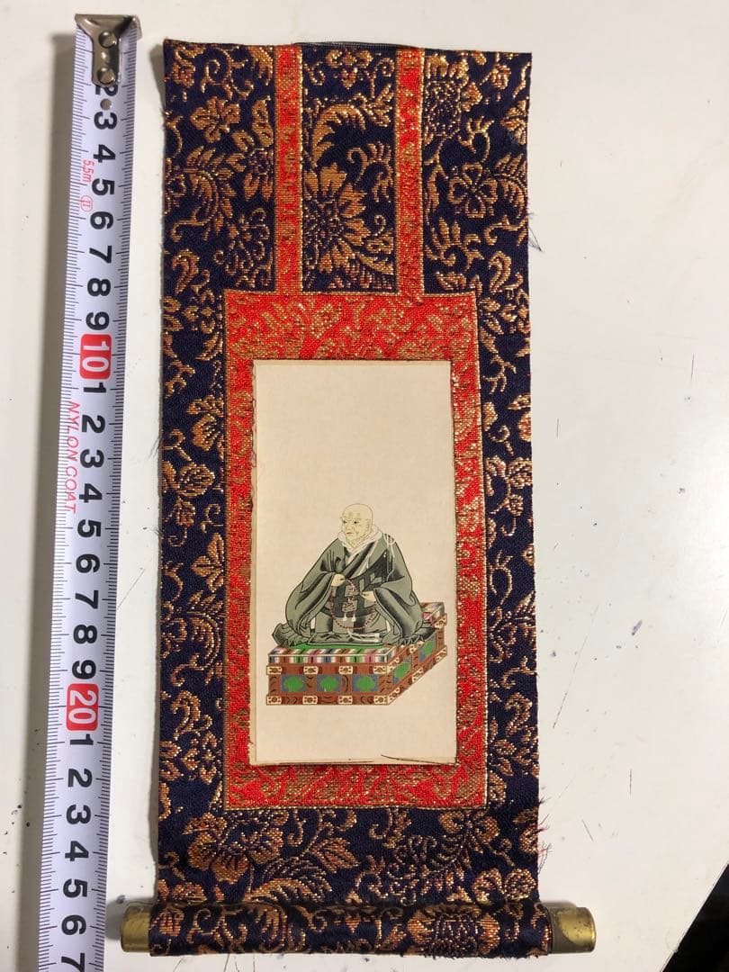 稀少時代物　浄土真宗・西本願寺派　上仕立絹本紙　脇侍6枚組　裏面銘入　紙焼有