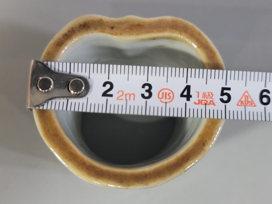 茶道具 青花 山水紋 嘉慶年製 款 蓋置 DT336