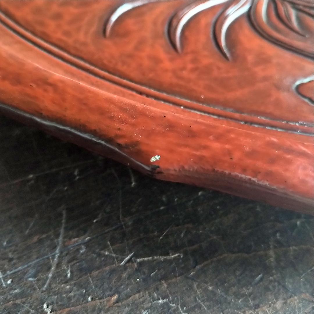 最高級 博古堂　48㎝ 超大型 　鳳凰・古鏡モチーフ　丸盆・丸皿