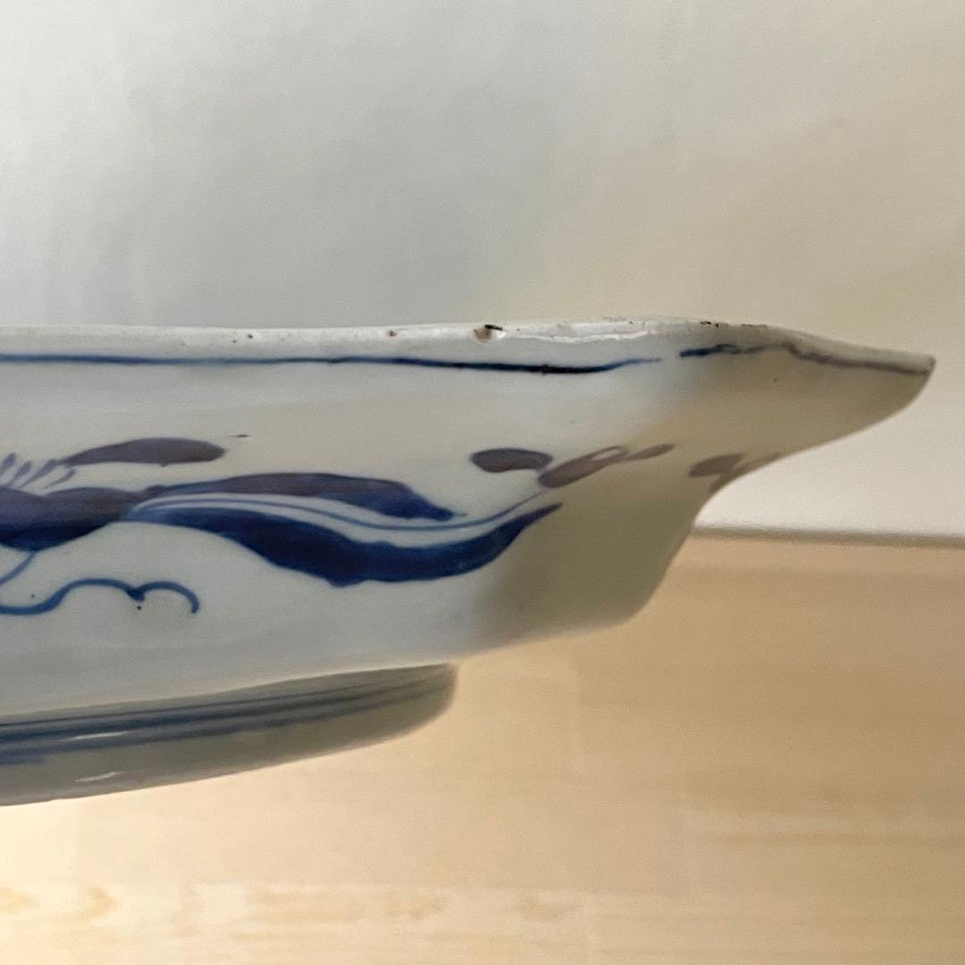 古伊万里 大明成化年製 染付 角皿 青花