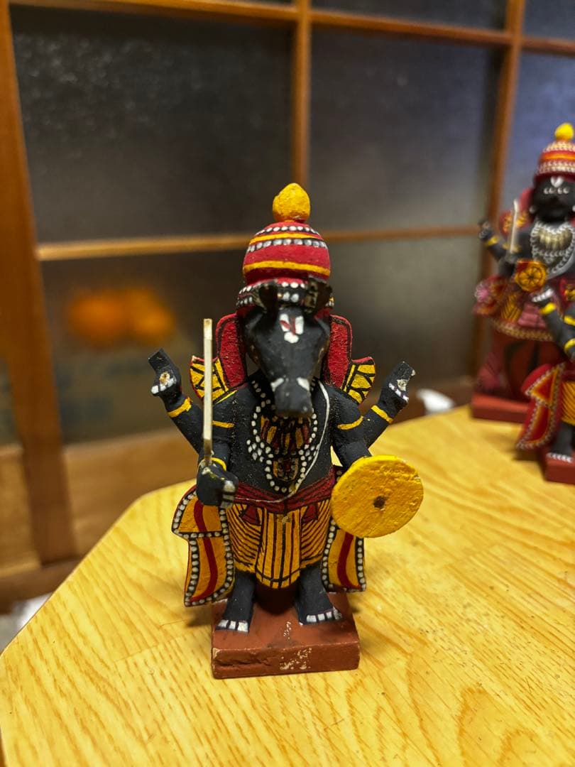 インド神話 ヴィシュヌ神 化身像 7体 木彫り 縁起物 セット