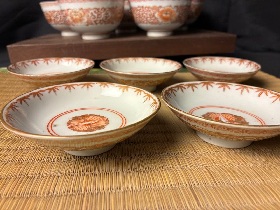 伊万里焼 蓋付飯茶碗×5小皿 ×5セット湯-①