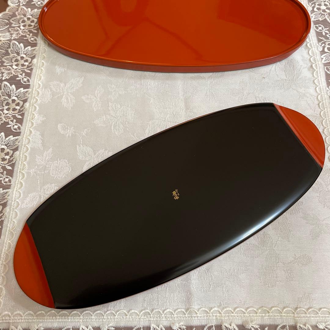 輪島塗　慶塚　楕円　お盆　 5枚セット　前菜盆　オーバル　未使用
