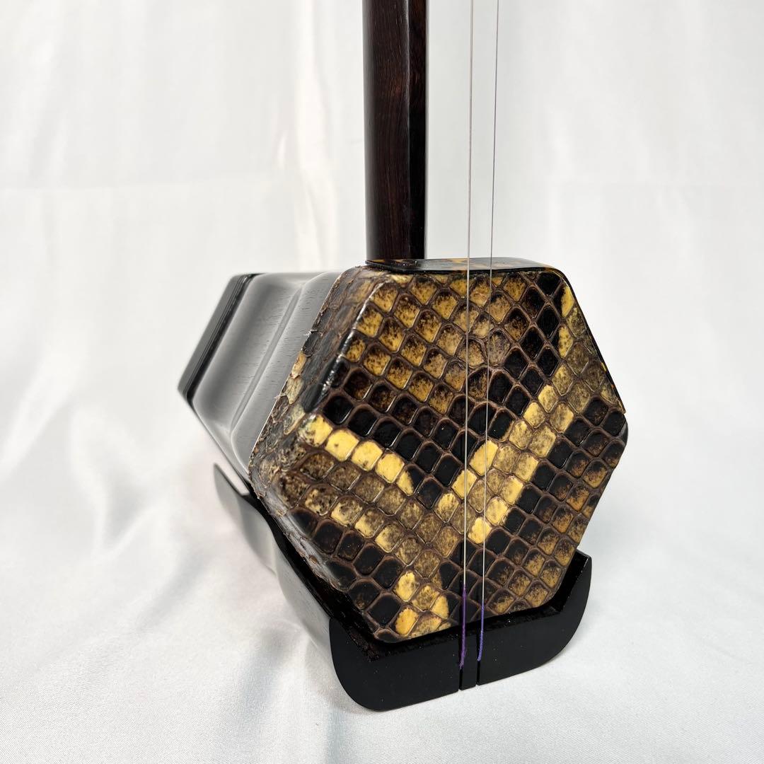 黒檀 二胡 本革 蛇革 中国 民族楽器