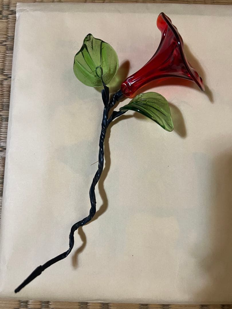 【O-762】琉球ガラス アサガオ 朝顔 花瓶