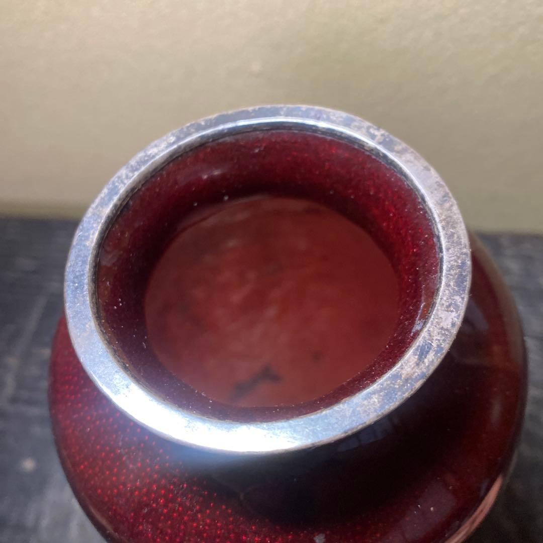 古玩　竹梅図七宝花瓶