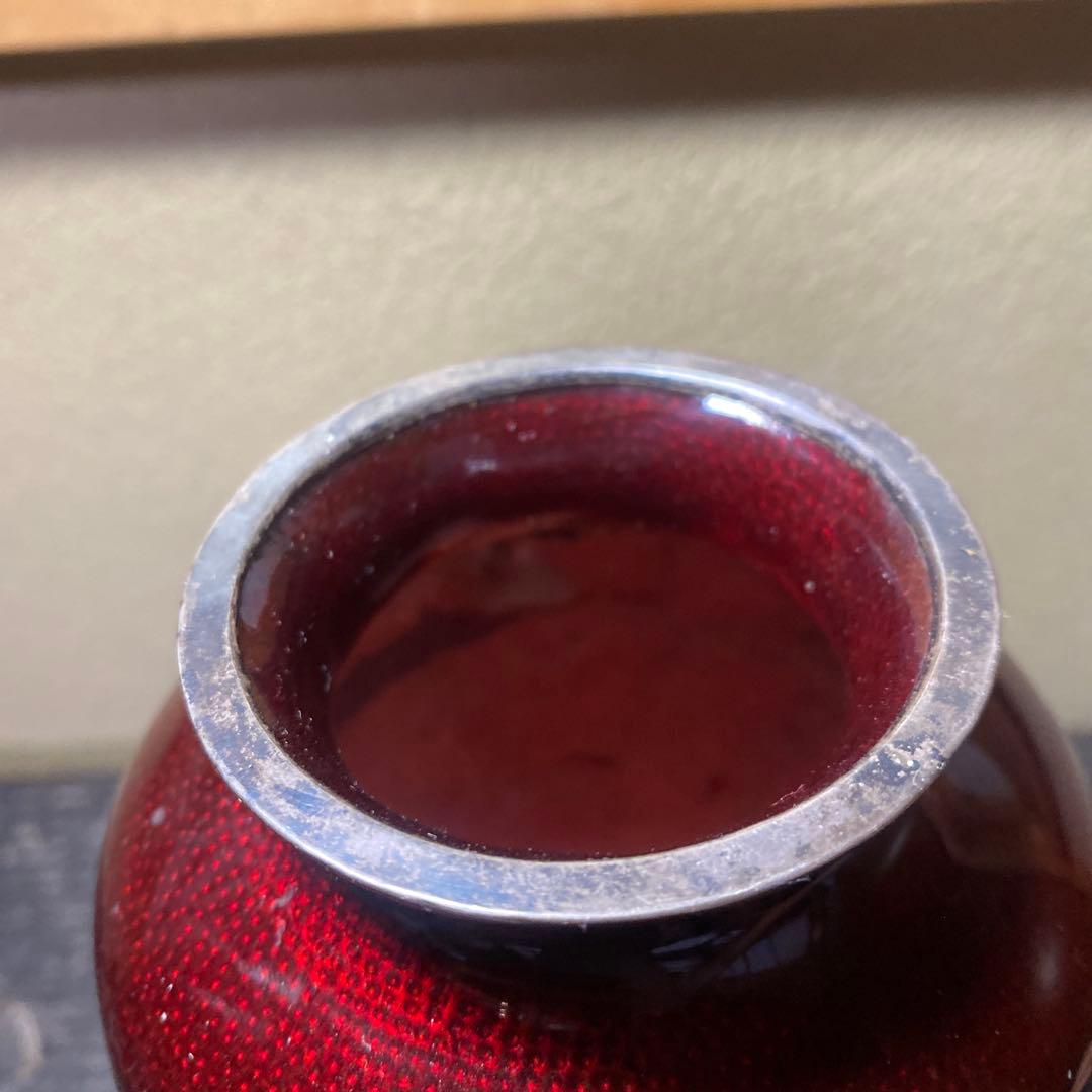 古玩　竹梅図七宝花瓶