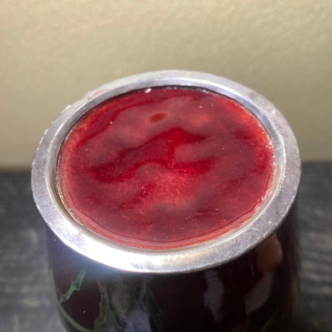 古玩　竹梅図七宝花瓶