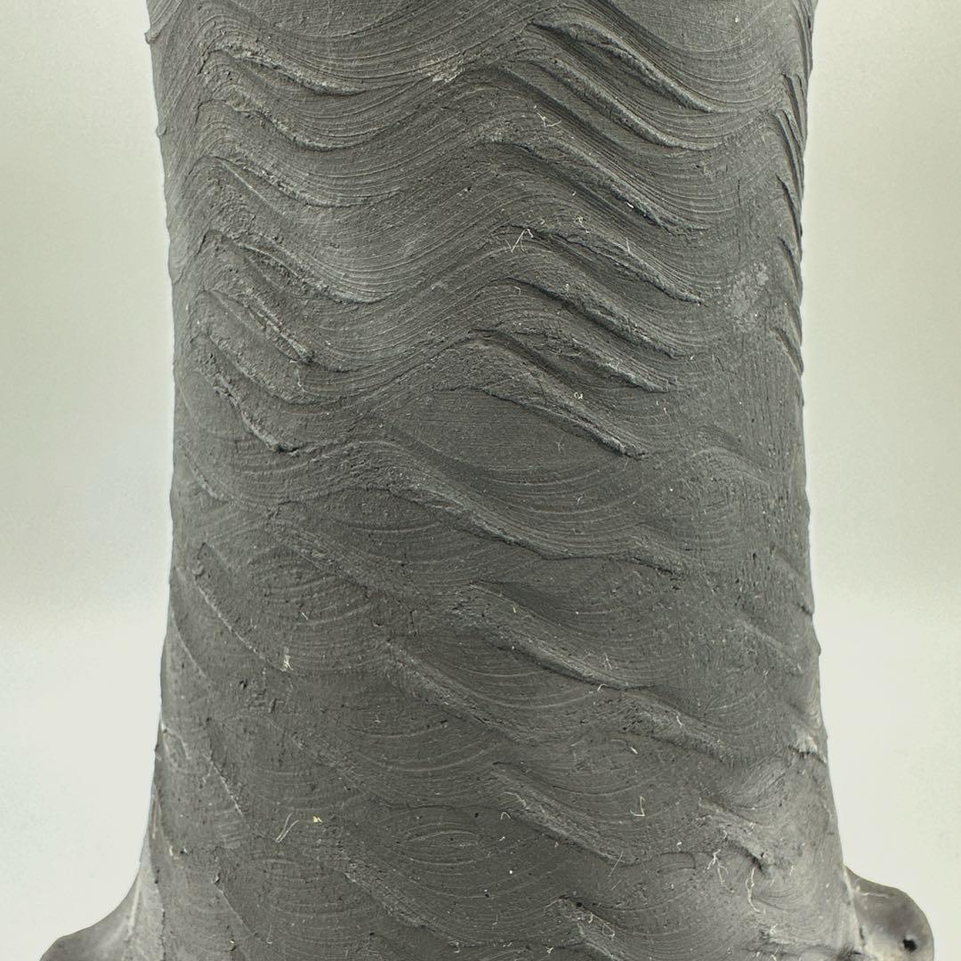 炭彩黒焼締 デイビット・アタマンチャック 花入 YAKISHIME KASE