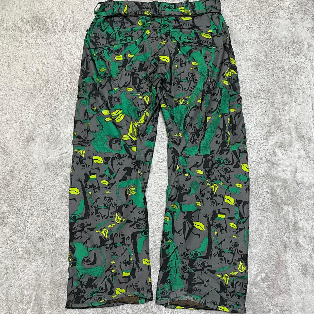 ボルコム　スキーウェア　ナイロンパンツ　総柄　ロゴ刺繍　タウンユース　XLサイズ