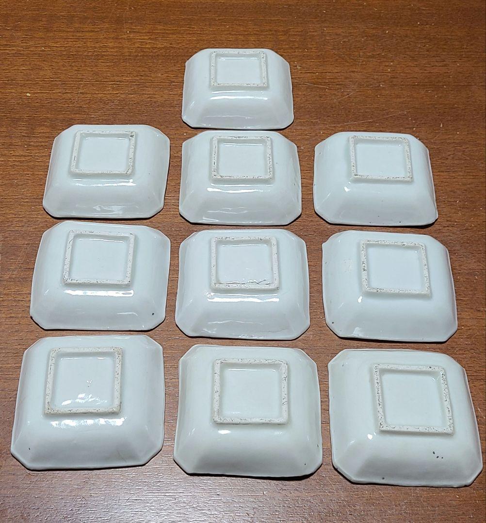 希少　幕末～明治　古伊万里　染付獅子図　手塩皿　角豆皿　豆皿　アンティーク　骨董